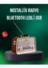 ® Taşınabilir Nostalji Radyo Bluetooth USB AUX Girişli