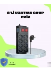 ® Termal Korumalı 8 Prizli 3 USB’li Uzatma Kablosu