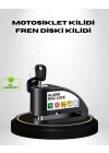 ® Titreşim Sensörlü Alarmlı Motosiklet Disk Kilidi 14mm Çelik Çift Kilitleme