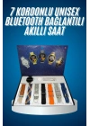 ® Unısex Yuvarlak Ekranlı 7 Kordonlu Akıllı Saat GPS Destekli Çoklu Kordon Seçeneği