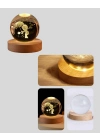 ® USB LED 3D Küçük Prens Kristal Küre Ahşap Standlı Gece Lambası