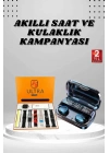 ® Yeni Model Akıllı Saat ve Kulaklık Kampanyası Nabızz Ölçer Bluetooth Bağlantılı Uzun Pil Ömrü