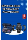 ® Yeni Nesil Kampanyası Bluetooth Bağlantılı Akıllı Saat ve Kablosuz Kulaklık Dijital Göstergeli