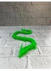® Yeşil Hareketli Ejderha Figürü Esnek Gövdeli Fantastik Dekor 60 cm