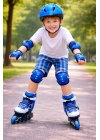 Bisiklet Kaykay Paten Çocuk Kaskı Ve Dizlik Set MAVİ/SİYAH