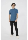 Bisiklet Yaka Slim fit T-Shirt- Turkuaz