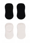 Bistyle 2Li Penye Babet Silikonlu Basic Çorap 30104 Siyah Ekru