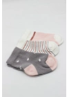 Bistyle 3Lü Penye Kız Soket Çorap BS10112 Gri
