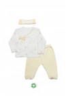 Bistyle 3lü Zıbın Takım Welcome Baby Duck 13104 Sarı-Ekru