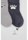 Bistyle Bear Penye Soket Çorap 2Li BS10116 Gri