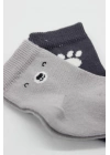 Bistyle Bear Penye Soket Çorap 2Li BS10116 Gri