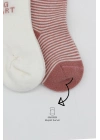 Bistyle Big Heart Penye Soket Çorap 2Li BS10117 Pudra