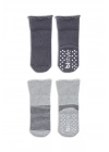 Bistyle Çemberli Kaymaz Havlu Soket Çorap 2Li BS10503 Gri-Antrasit
