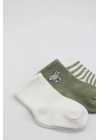 Bistyle Koala Boy 3lü Penye Soket Çorap 10133 Ekru