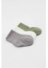Bistyle Koala Boy 3lü Penye Soket Çorap 10133 Gri