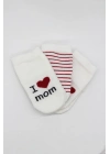 Bistyle Mom Dad 3Lü Penye Soket Çorap 10123 Ekru