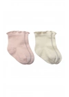 Bistyle Overlok Style Penye Soket Çorap 2li 10153 Pudra