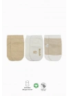 Bistyle Puanlı Kaymaz Penye Soket Çorap 3Lü BS10108 Bej