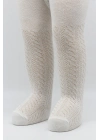 Bistyle Tekli Zikzak Kabartma Penye Külotlu Çorap BS50108 Ekru