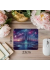 Biyolüminesanslı Uzay Şehri Mousepad - 19x23 cm 2 mm Dikdörtgen İthal Baskılı Mouse Pad