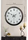 ® Black Classic 52 Cm Metal Modern Ve Şık Duvar Saati