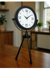 ® Black Elegant Metal Üç Ayaklı Masa Saati