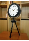 ® Black Elegant Metal Üç Ayaklı Masa Saati