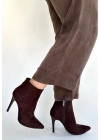 Blan Acı Kahve Süet Topuklu Bot