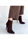 Blan Acı Kahve Süet Topuklu Bot