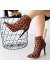 Blan Zebra Saten Topuklu Bot