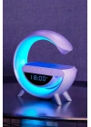 Bluetooth Hoparlör 15W Kablosuz Hızlı Şarj LED Gece Lambası