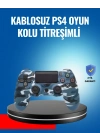 Bluetooth Kablosuz PS4 Gamepad Çift Motorlu Siyah Controller