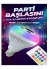 ® Bluetooth RGB LED Hoparlörlü Akıllı Ampul - Renkli Müzikli a ve Kumanda