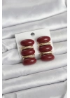 ® Bordo Vintage Model Gold Renk Kadın Küpe