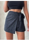 Brodeli şort etek s255075