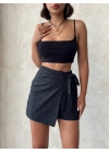 Brodeli şort etek s255075
