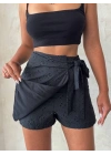 Brodeli şort etek s255075