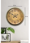 ® Bronz Nostalji 40 Cm Metal Eskitme Duvar Saati