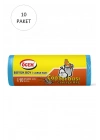 Büyük Boy Çöp Torbası 65 x 80 cm 10 Lu Rulo x 10 Paket = 100 Adet (Mavi)