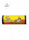 Büyük Boy Çöp Torbası 65 x 80 cm 10 Lu Rulo x 10 Paket = 100 Adet (Siyah)