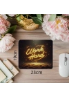 Çalışkanlık Temalı Neon Yazı Mousepad - 19x23 cm 2 mm Dikdörtgen İthal Baskılı Mouse Pad