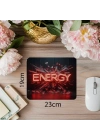 Cam Efektli Neon Yazı Temalı Mousepad - 19x23 cm 2 mm Dikdörtgen İthal Baskılı Mouse Pad