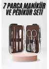 Çantalı 7 Parça Manikür Pedikür Seti Tırnak Makası Cımbız Törpü