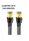 ® Cat 8 LAN Kablosu –Ethernet Kablosu Örgü Kaplama, Yüksek Hızlı  (15 METRE)