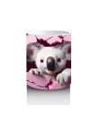 Çatlak Duvar Arasında Pembe Temalı Sevimli Koala - Baskılı kahve kupası