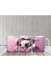 Çatlak Duvar Arasında Pembe Temalı Sevimli Koala - Baskılı kahve kupası