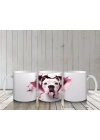 Çatlak Pembe Zeminden Bakan Sevimli Beyaz Köpek - Baskılı kahve kupası