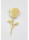 Çelik Gül Broş - Altın