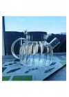 Çelik Kapaklı Borosilikat Dilimli Model Süzgeçli Cam Demlik Bitki Çayları 1000 Ml Royaleks-CM-2001