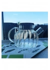 Çelik Kapaklı Borosilikat Dilimli Model Süzgeçli Cam Demlik Bitki Çayları 1000 Ml Royaleks-CM-2001